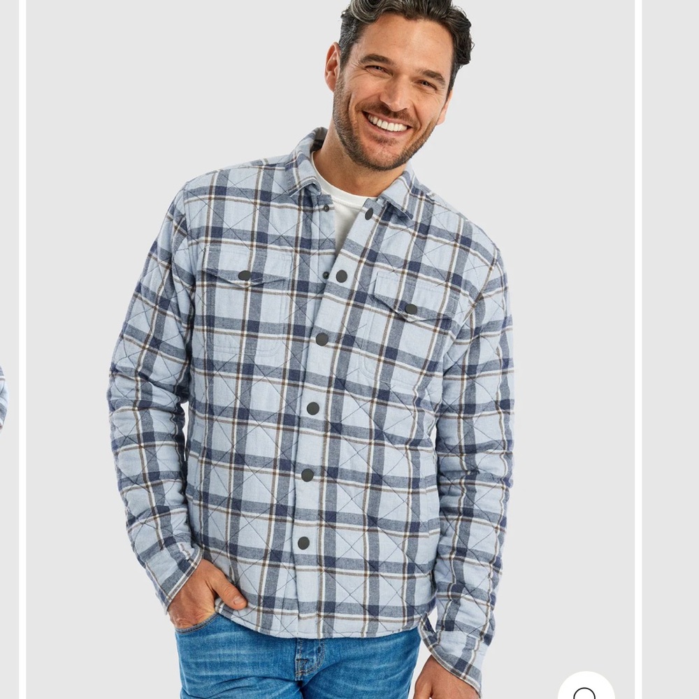 Johnnie-O Carmine Sherpa Lined Shirt Jacket Plaid Check Grid